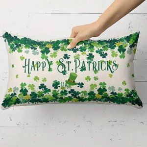 NEW HAPPY ST PATRICK'S DAY SHAMROCKS LEPRECHAUN HAT DECORATIVE PILLOW COVER